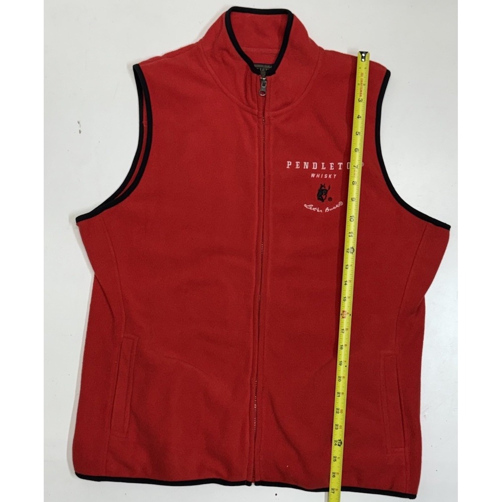 Pendleton Whisky Vest Womens XL Red Fleece Outdoors Full‎ Zip Let'er Buck - Picture 2 of 5